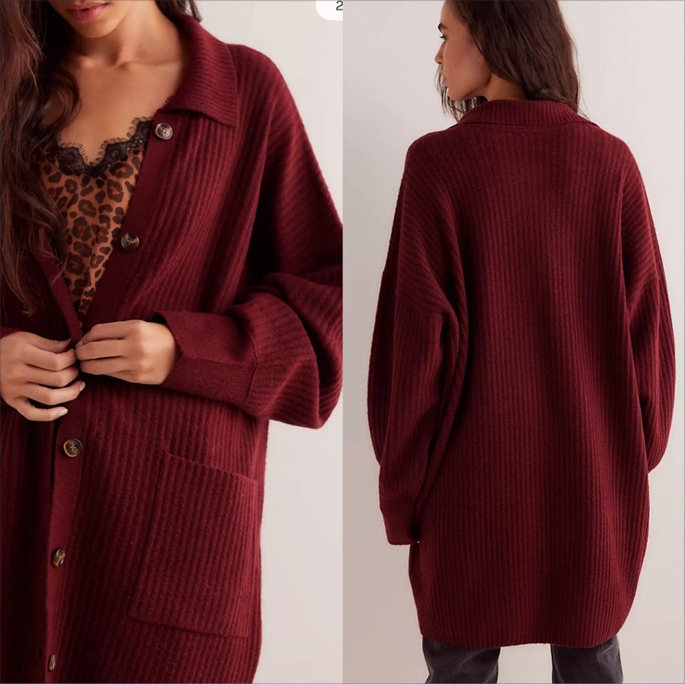 Free People Emmy Cardigan In Madder Root. NWT! Sz M